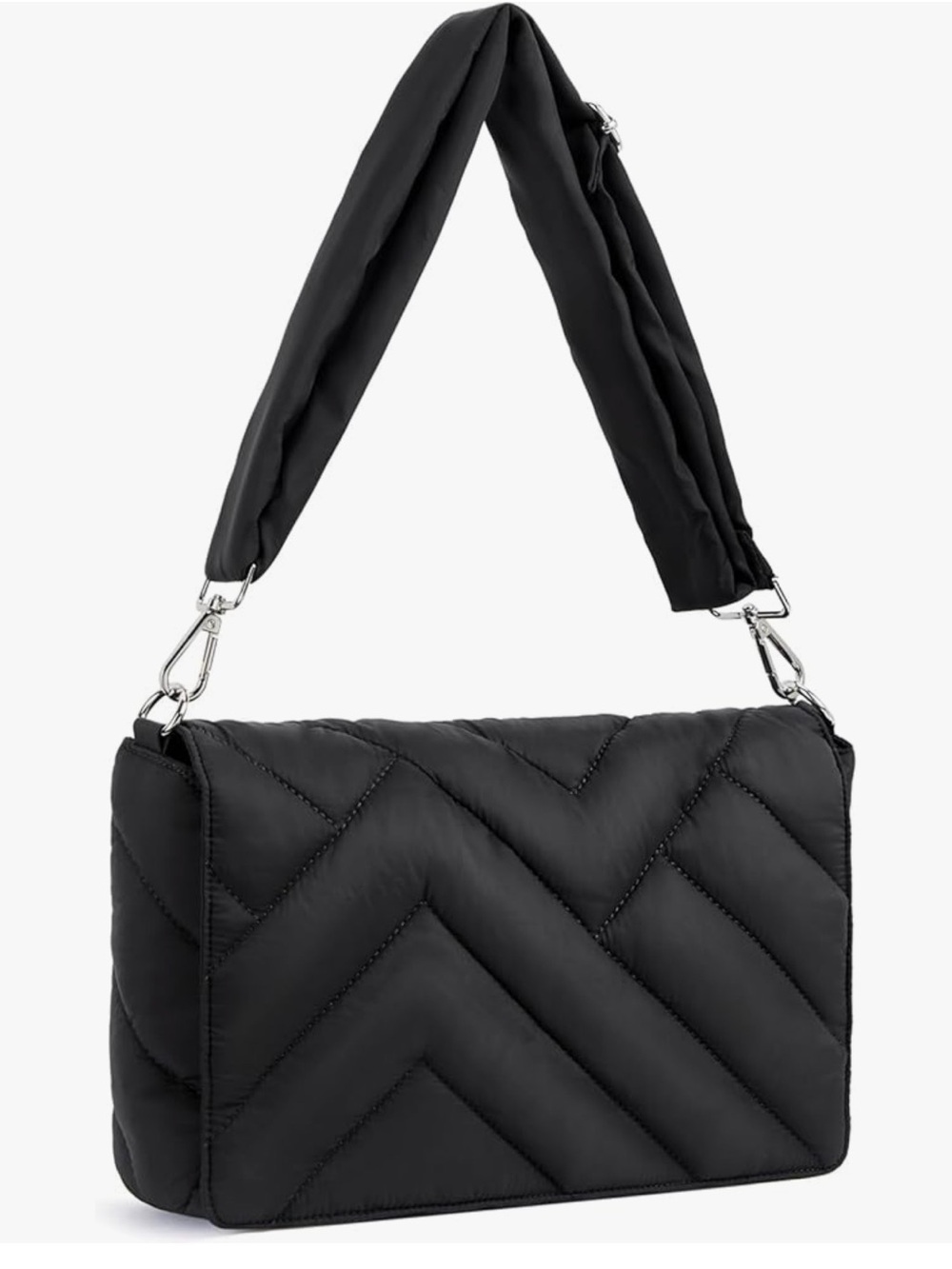 Bostanten Padded Quilted Crossbody Bag in Black
